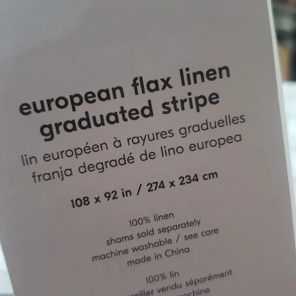❤️BUY 2 GET 1 FREE  West Elm European Flax Linen Graduated Stripe Duvet Covet